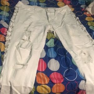 Jeans with small custom the side (its the design)